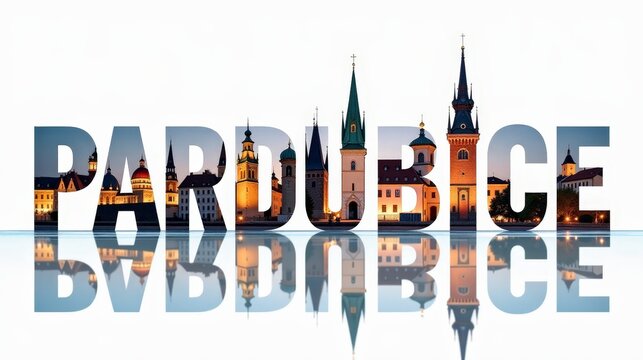 Pardubice letters City, Word illustration, travel and tourism in Czech republic Attraction Wall Gift Decoration