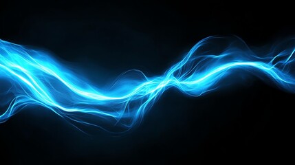 Fototapeta premium Glowing plasma waves in an electric blue spectrum, dynamic abstract energy background