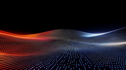 Hightech mesh grid with soft glowing edges, futuristic digital concept