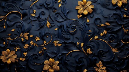 Luxurious silk brocade pattern with gold embroidery, ornate abstract texture