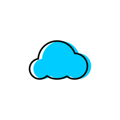 small cloud icon with outline