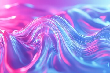 Modern technology depicted with dynamic neon waves.