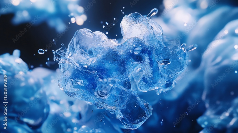 Poster rendering a transparent molecule in a fluidlike medium a scientific exploration of molecular dynamic