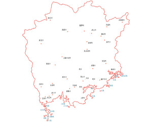 岡山県　地図　白　斑点　イラスト