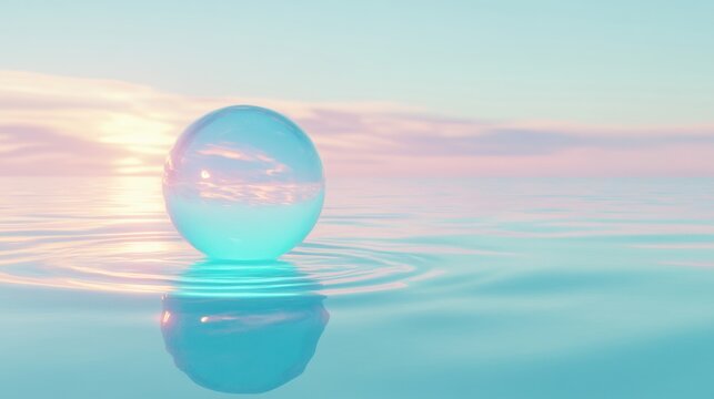 Floating vibrant molecular bubble glowing softly on standard surface in a scientific environment highlighting molecular concepts