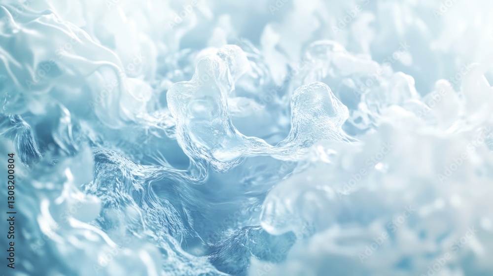 Poster dynamic motion of a glowing molecule closeup in a scientific environment captured from a unique pers