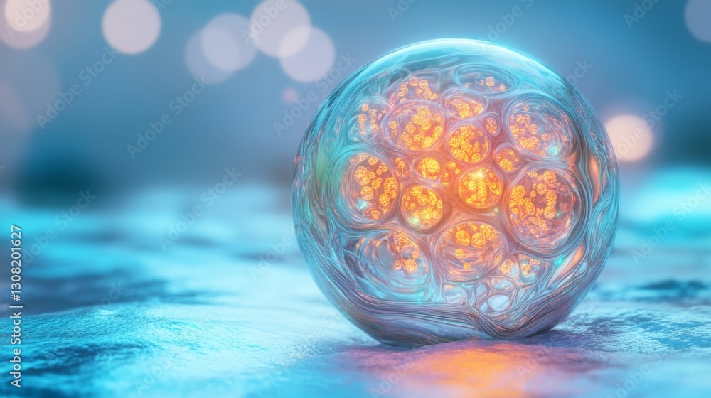Poster illuminating liquid bubble rendering studio setting digital artwork surreal environment close-up vie