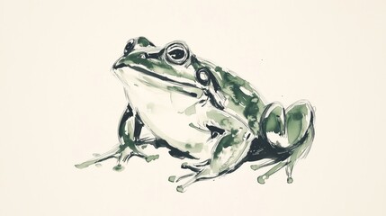 Fototapeta premium Green Frog in Natural Habitat
