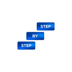 Step by Step blue cubes Business Career Journey Process Steps concept