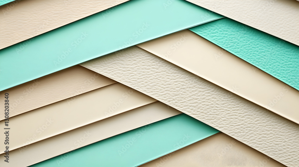 Aufkleber abstract background with overlapping textured pastel beige and teal colored paper layers. ideal for 