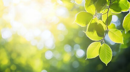 Bright Sunlight Through Green Leaves