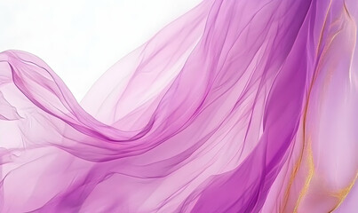 Obraz premium Abstract image of flowing purple fabric with gold accents, perfect for elegant designs and backgrounds.
