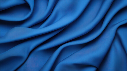 Obraz premium Smooth deep sapphire fabric with elegant drapes and folds