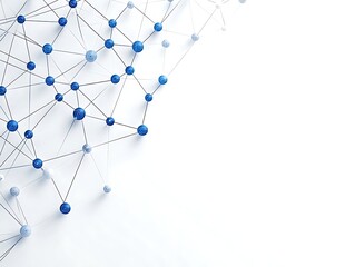 Spheres Connected on a White Background