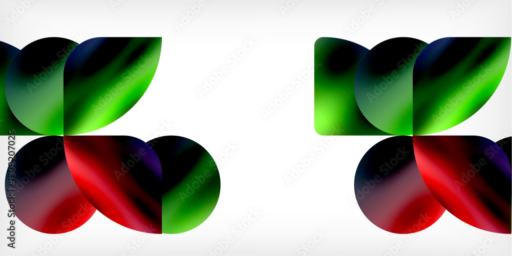 Poster bright circles with shadows abstract background