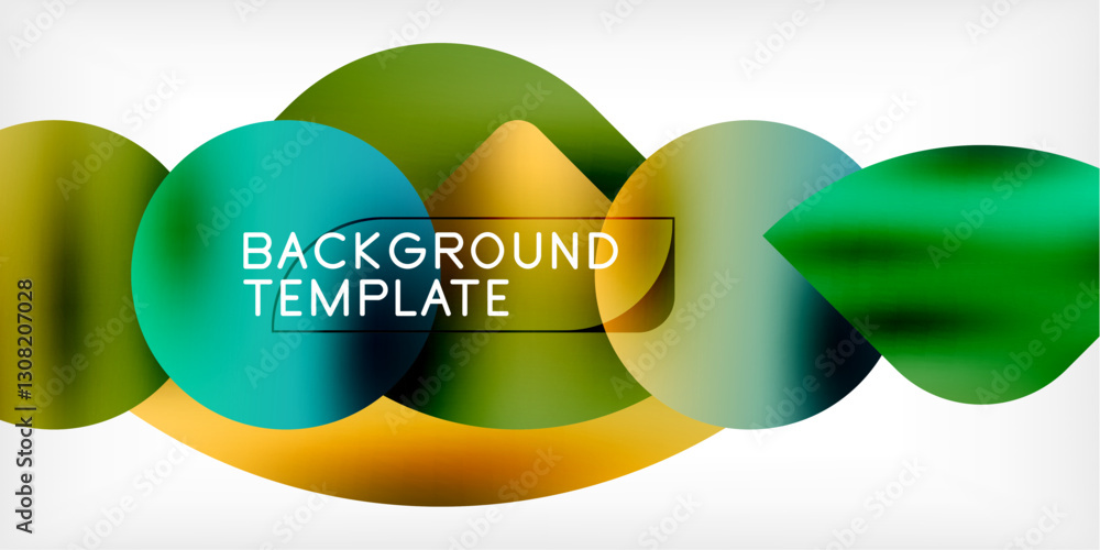 Poster bright circles with shadows abstract background