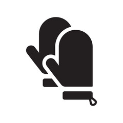 Oven glove icon flat design