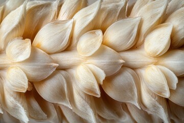 Delicate White Petals of a Cattail Flower Spike
