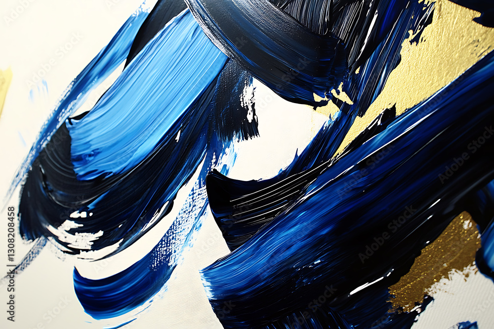 Poster dynamic abstract brushstrokes art studio visual artwork creative environment close-up view artistic 