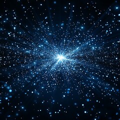 Celestial Burst Blue Star Light Explosion