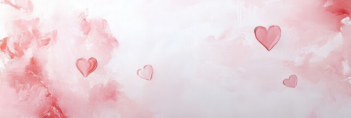 Delicate abstraction of soft pink hues with floating hearts creating a romantic atmosphere Generative AI