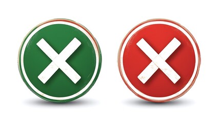 Obraz premium Green & Red Reject Buttons