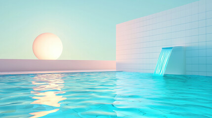 Obraz premium A water on pool, minimalist and modern background 