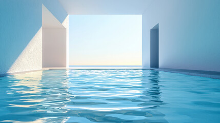 Fototapeta premium A water on pool, minimalist and modern background 