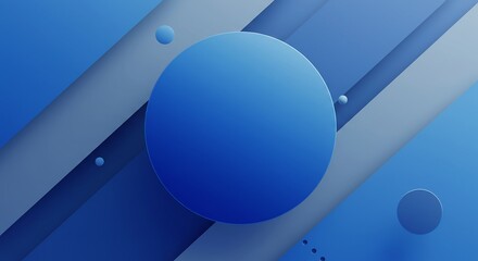 Abstract Blue Sphere Soft Light Design. AI Generated