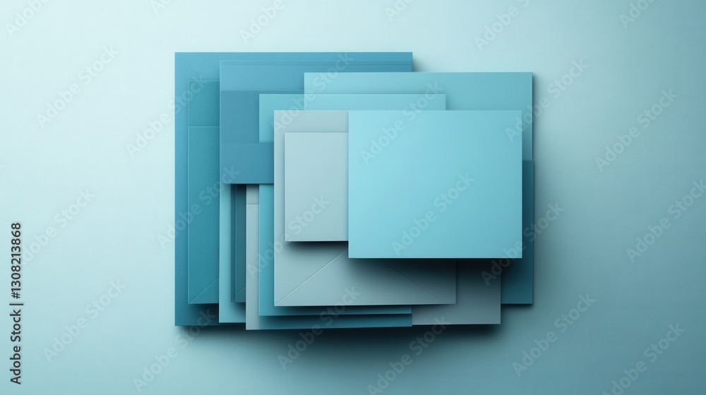 Aufkleber professional paper art background with geometric shapes in muted blue and gray tones for design proj