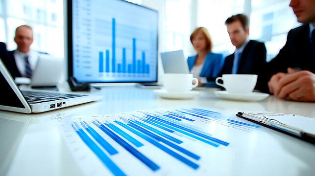 Business meeting on analytics review office image professional space focused view data interpretation