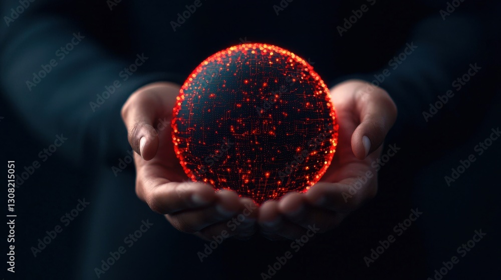 Poster glowing celestial sphere pulsating with radiant energy surrounded by a mysterious cosmic environment