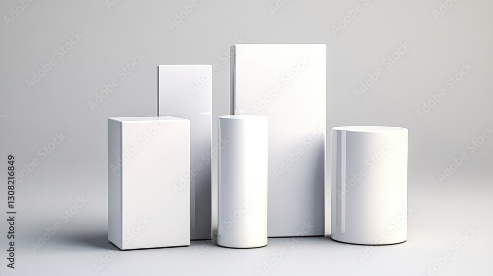 Poster a collection of white boxes arranged neatly together creating a clean and modern aesthetic display
