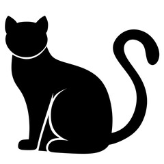 silhouette of a sitting cat. animal vector
