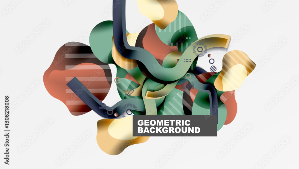 Poster vibrant abstract background overlapping shapes
