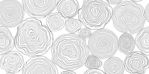 Log cut, seamless pattern, vector banner, tree rings pattern, shades of gray