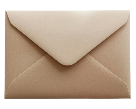 Envelope and letter isolated on transparent background, PNG file, ready to send