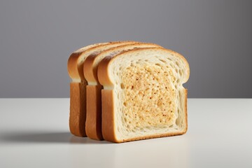 there is a slice of bread that is sitting on a table