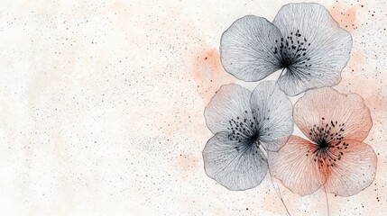 Delicate watercolor painting of tiny blue flowers with soft, elegant brushstrokes and serene composition, creating a peaceful and natural aesthetic with ample negative space.