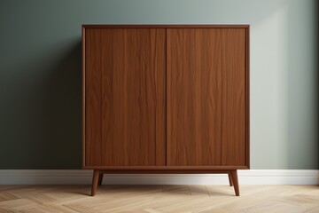there is a cabinet with a door in a room