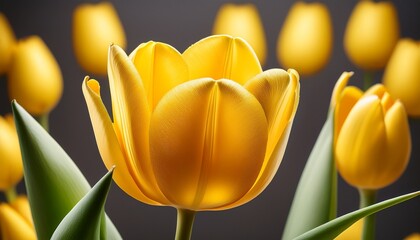 Naklejka premium close up of yellow tulip
