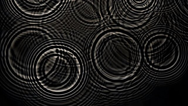 Concentric ripples in water 4K video, transparent, alpha channel, ProRes 4444