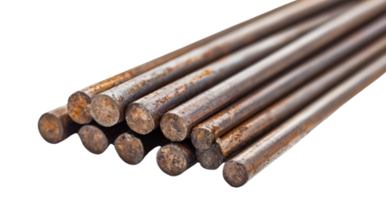 Industrial welding rod isolated on transparent background, PNG file, clean and sharp