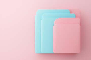 Pastel folders are neatly organized to keep documents safe