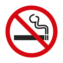 No smoking sign on white background. Forbidden sign. Cigarette in prohibition circle. © amihan mallari