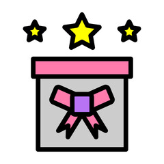 Gift Box Vector Filled Icon Design