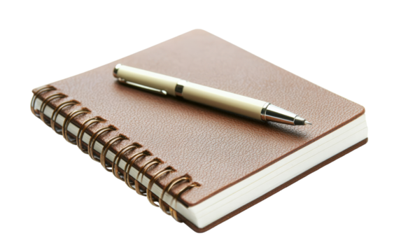 Notepad and pen isolated on transparent background, PNG file, ready for notes - Powered by Adobe