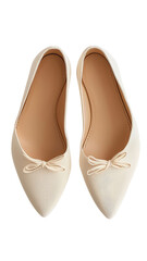 Fototapeta premium Pair of ballet flats isolated on transparent background, PNG file, simple and elegant