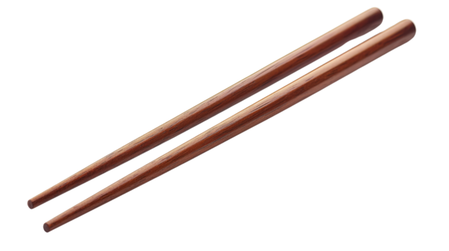 Pair of chopsticks isolated on transparent background, PNG file, sharp and detailed