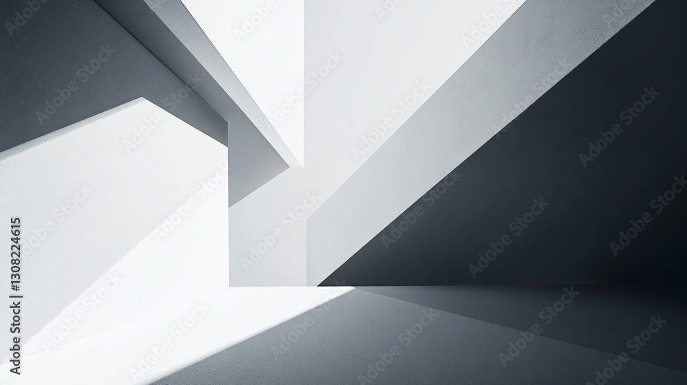 Poster abstract architectural lines and shadows play of light and dark in modern design